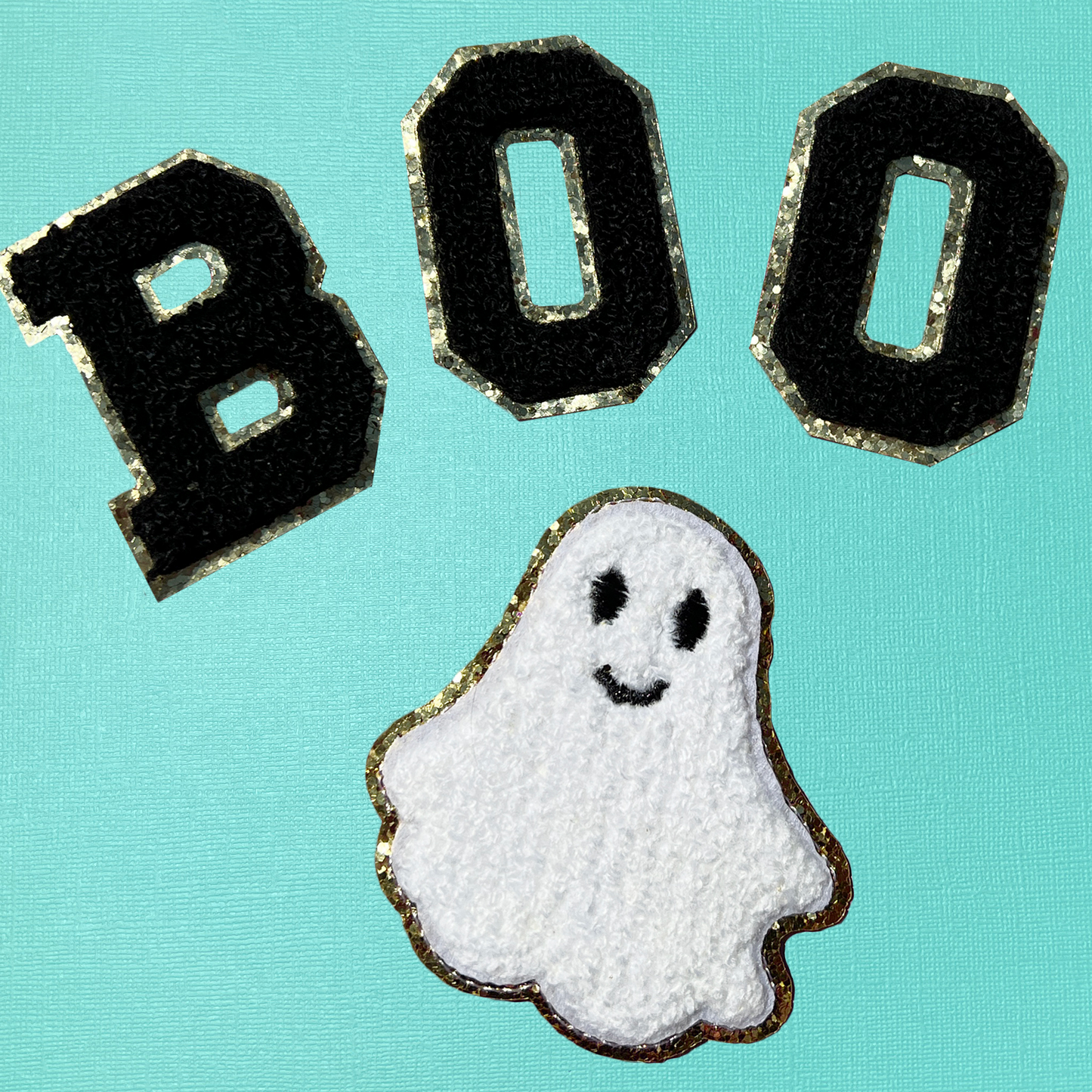 BOO Halloween Chenille Letters Iron-On Patches