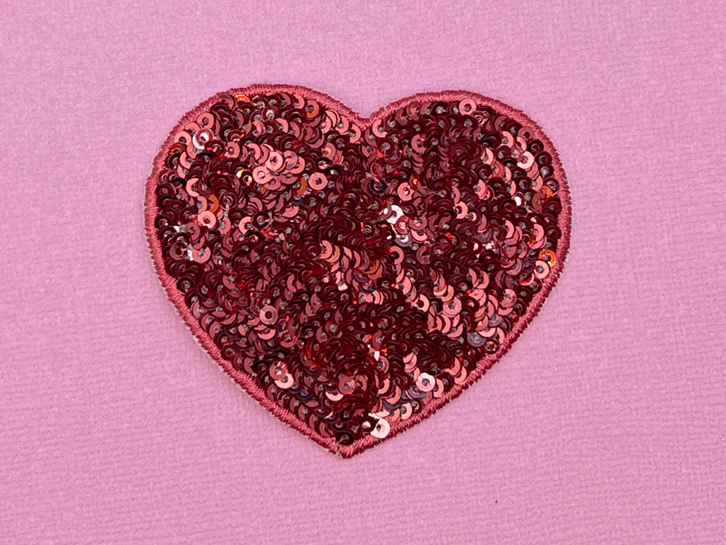 Sequin Heart Iron On Patch