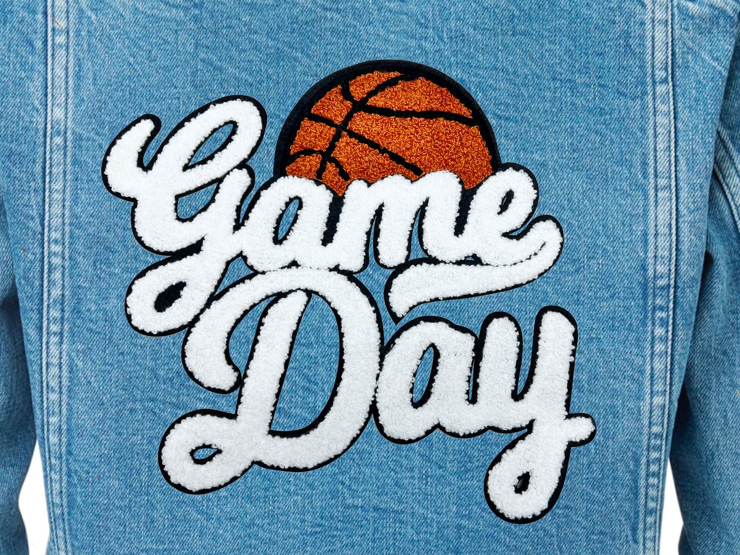 Basketball Game Day Chenille Iron On Patch