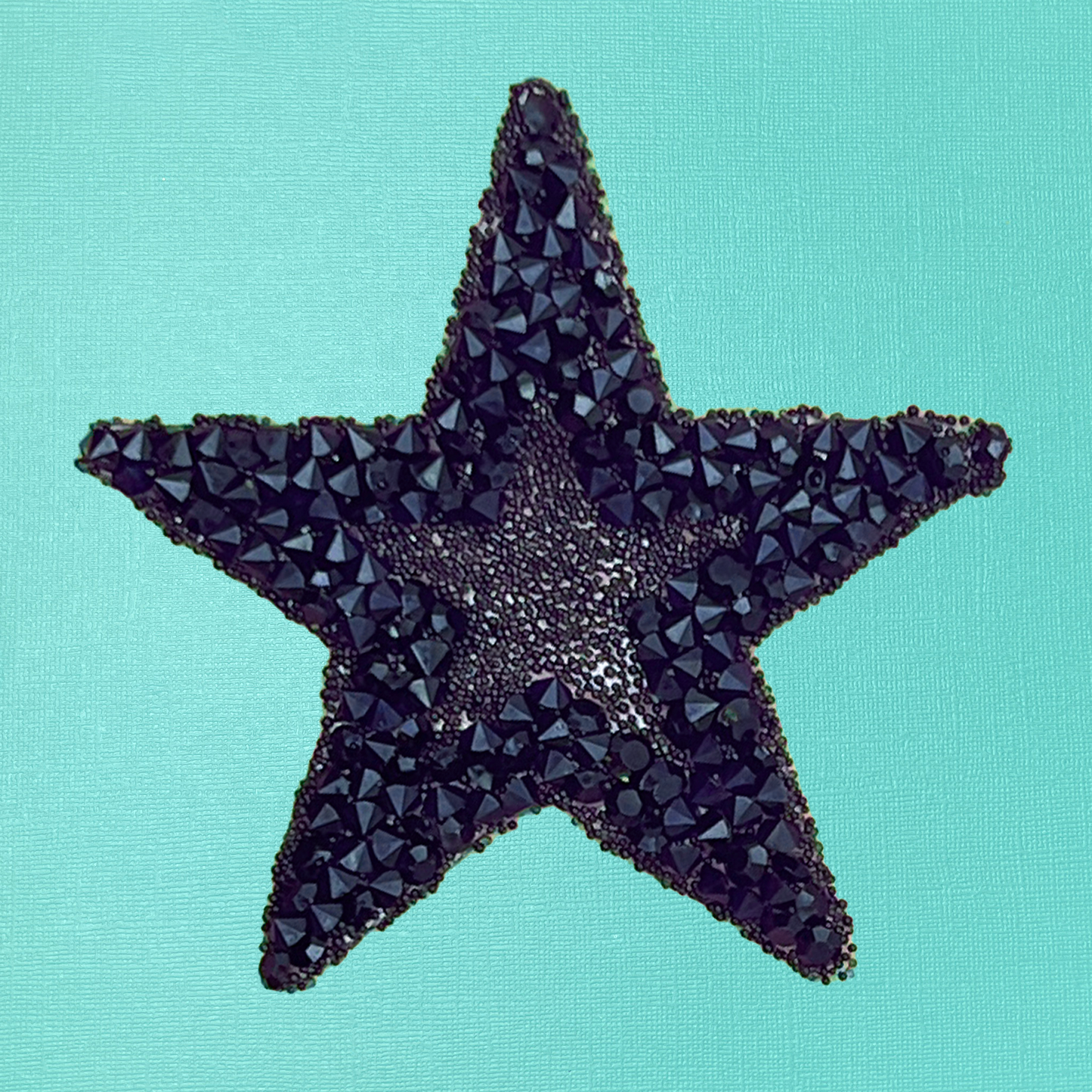 Black Rhinestone Star Iron On Patch