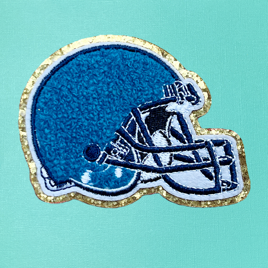 Blue Football Helmet Self Adhesive Iron On Patch