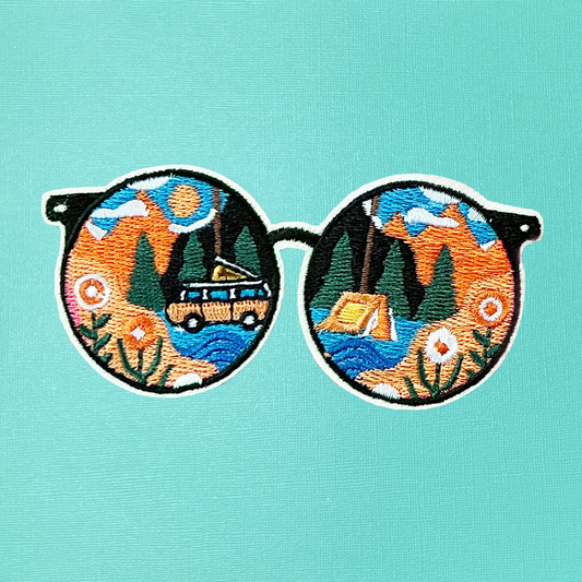 Camping Sunglasses Iron-On Patch