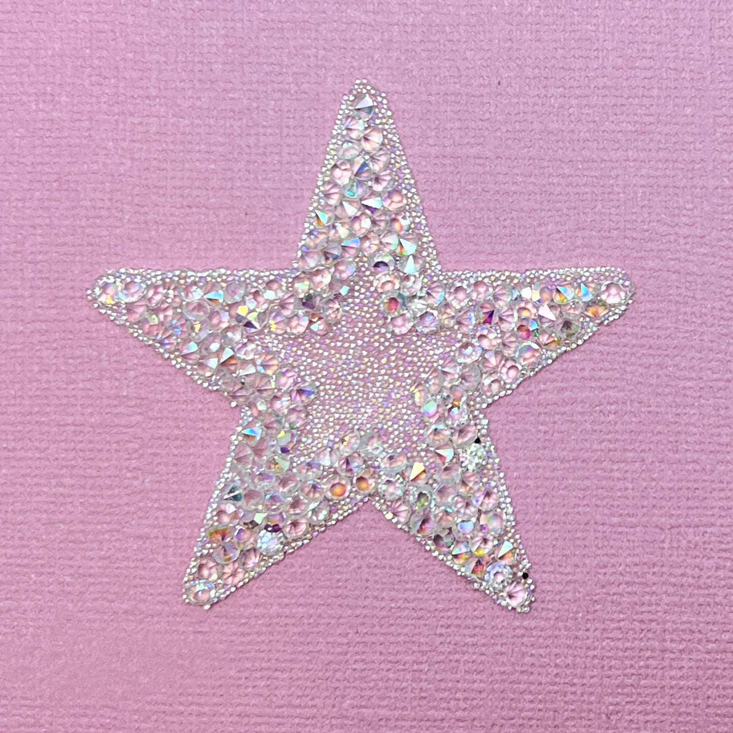 Crystal Rhinestone Star Iron On Patch