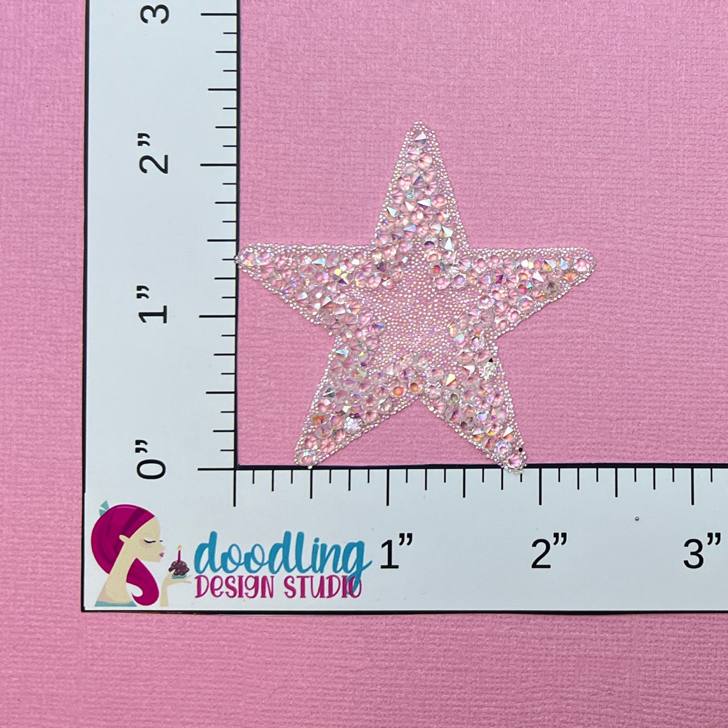 Crystal Rhinestone Star Iron On Patch