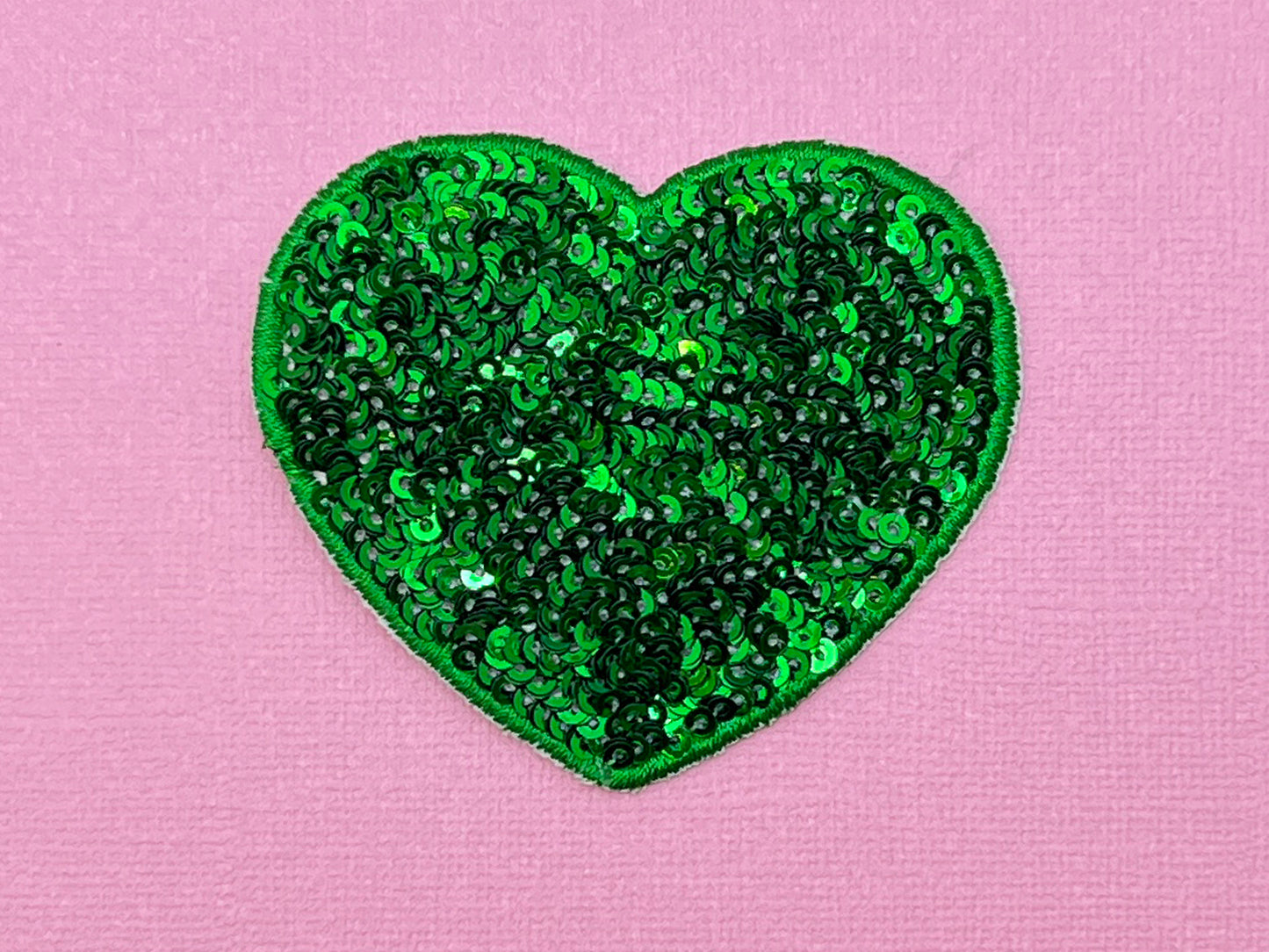 Sequin Heart Iron On Patch