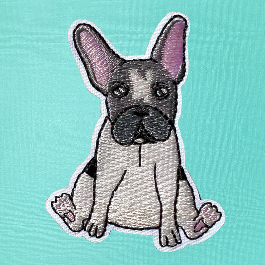 French Bulldog Embroidered Iron-On Patch