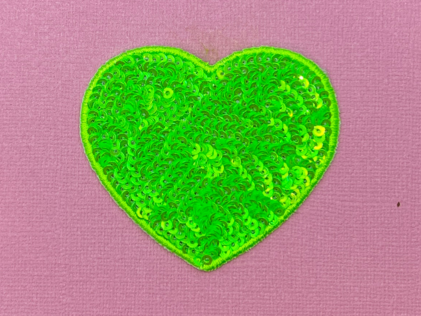 Sequin Heart Iron On Patch