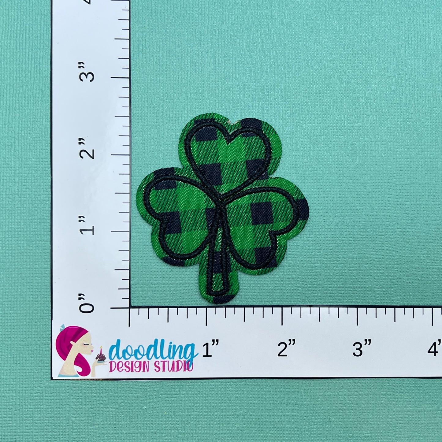 Plaid Lucky Clover St Patrick's Day Chenille Iron On Patch