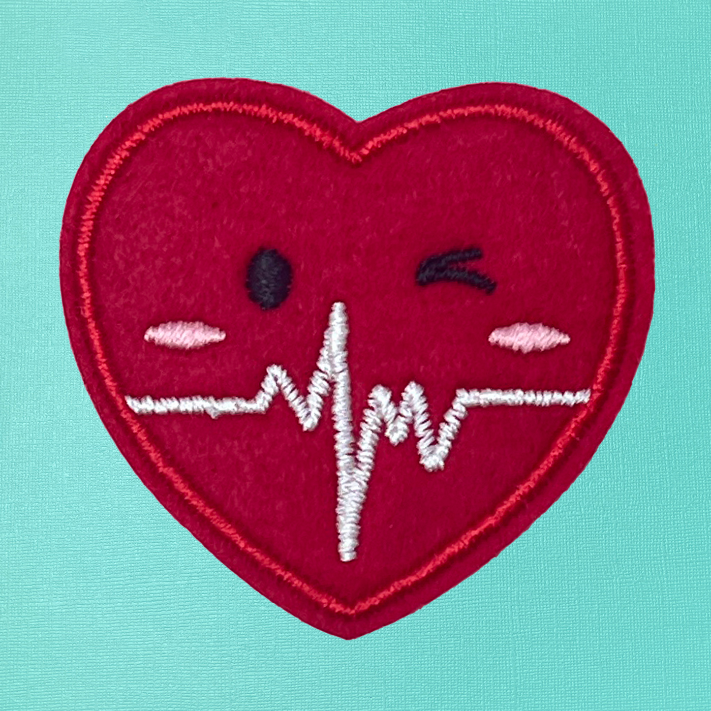 Heartbeat Heart Iron On Patch