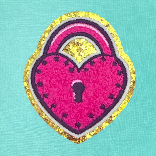 Heart Locket Chenille Iron On Patch