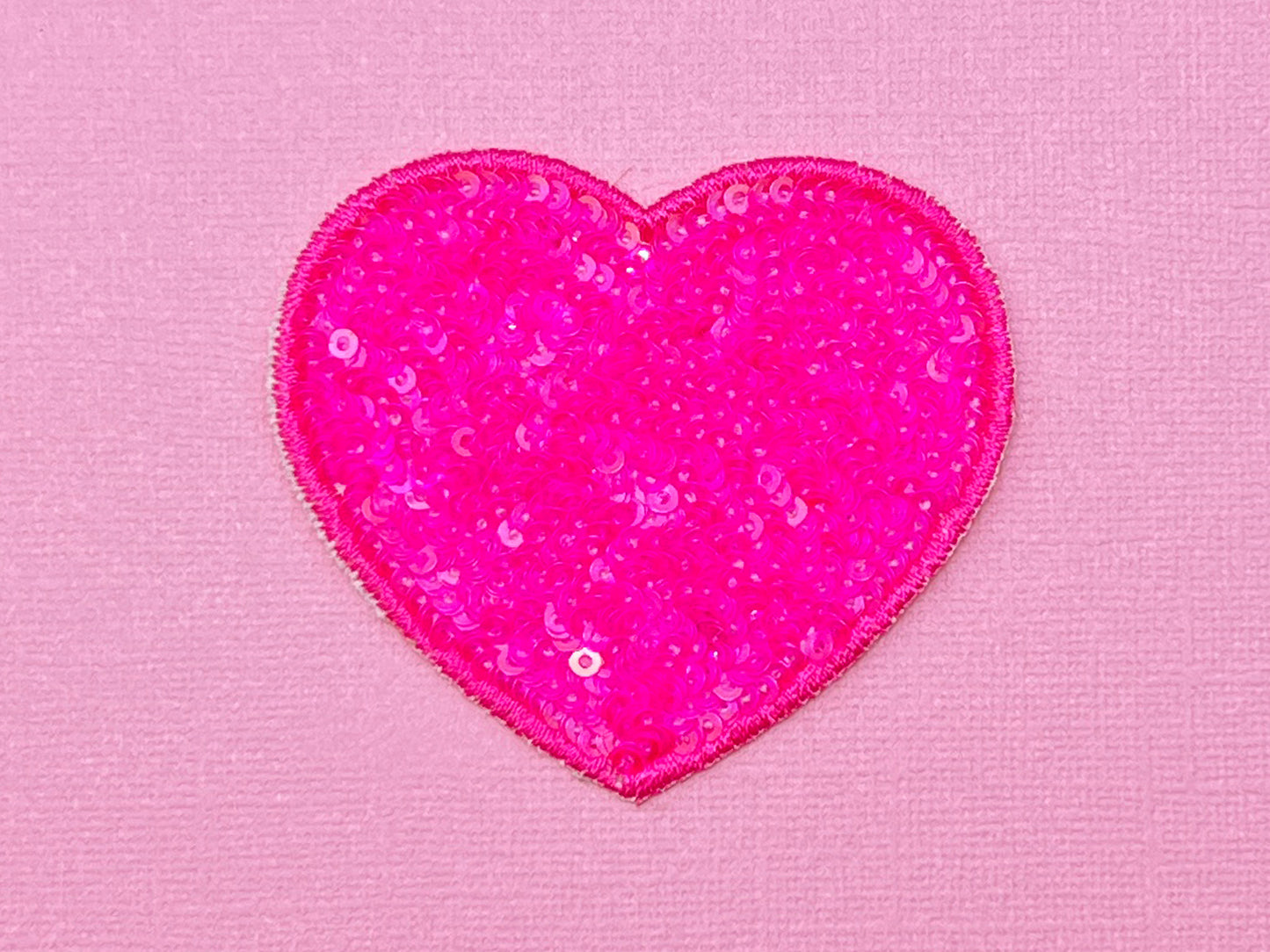 Sequin Heart Iron On Patch