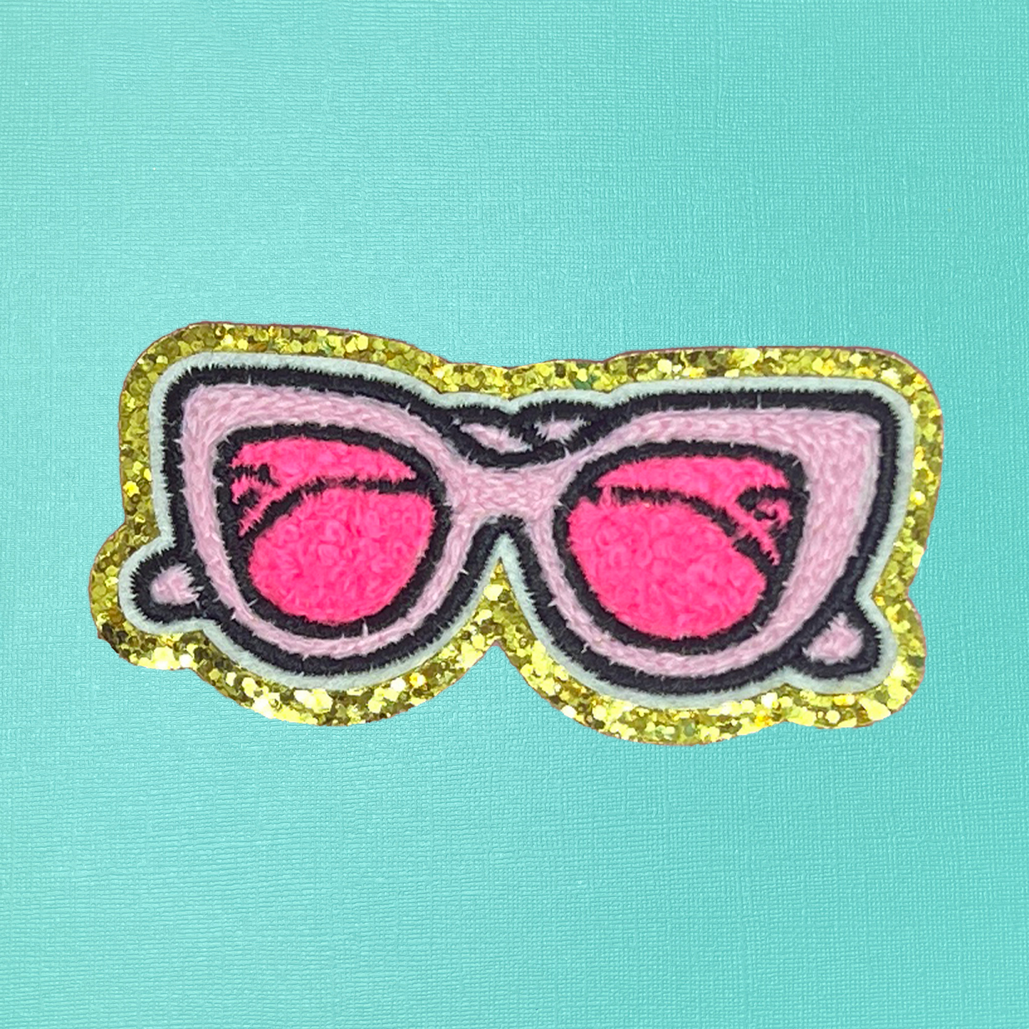 Pink Sunglasses Chenille Iron On Patch