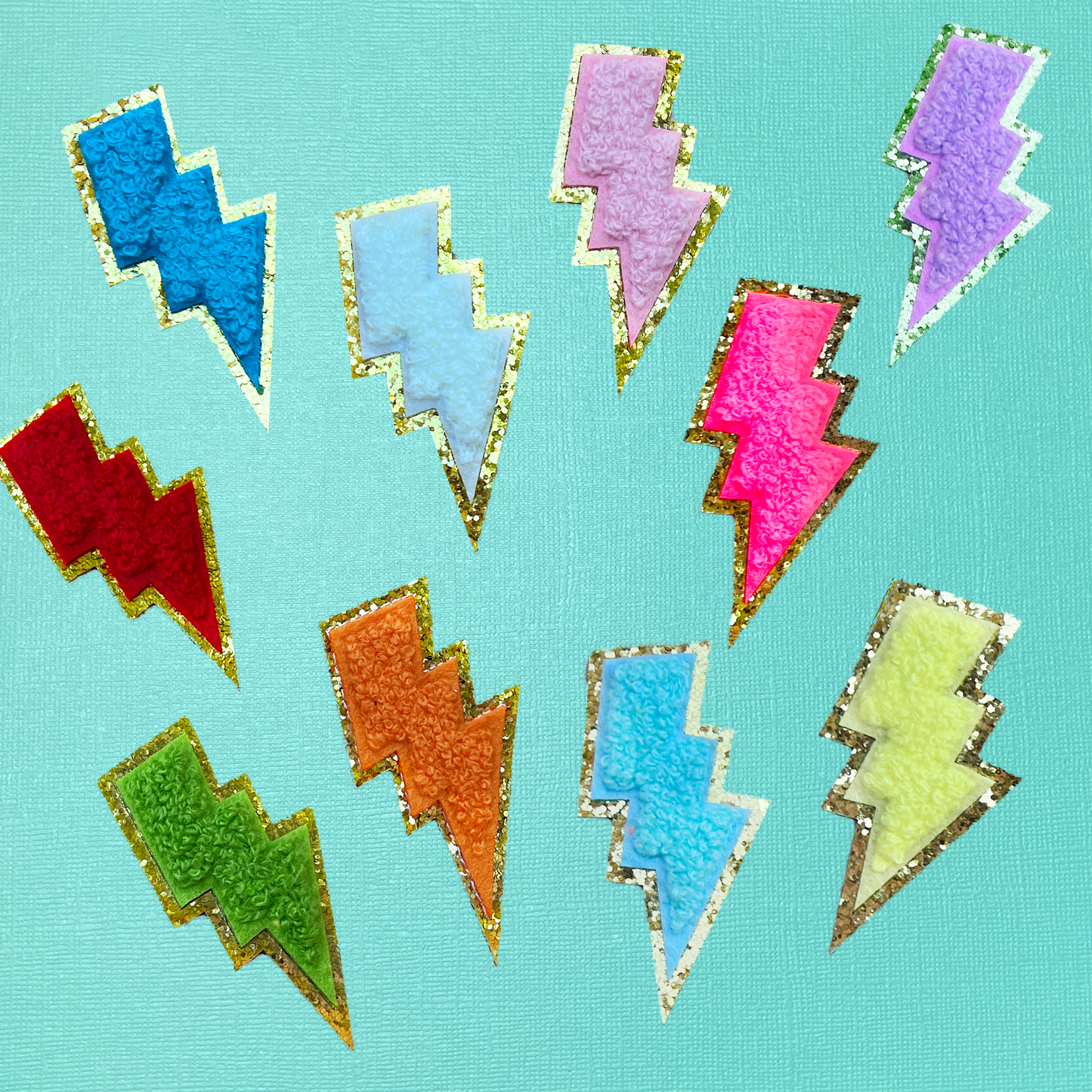 Lightning Bolt Chenille Iron-On Patch