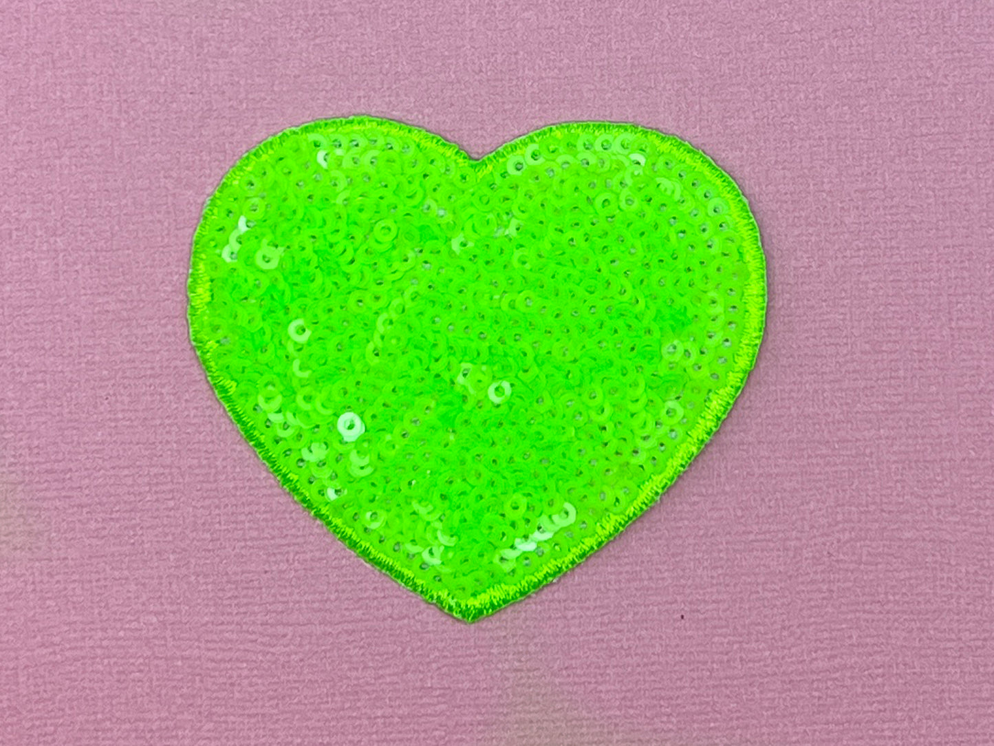 Sequin Heart Iron On Patch