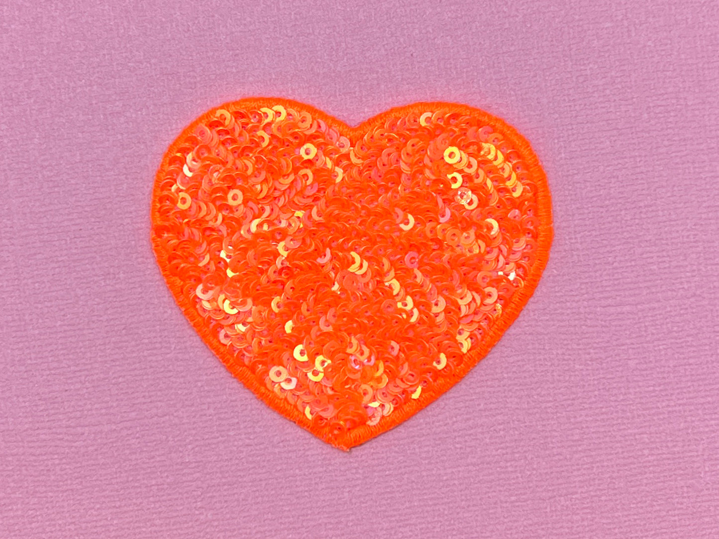 Sequin Heart Iron On Patch