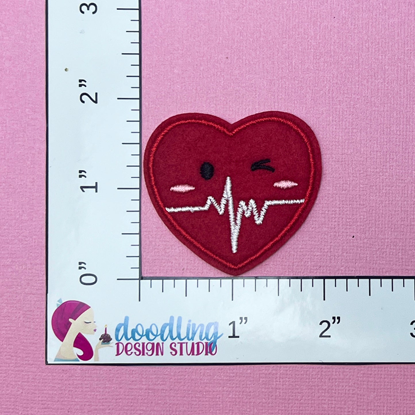 Heartbeat Heart Iron On Patch