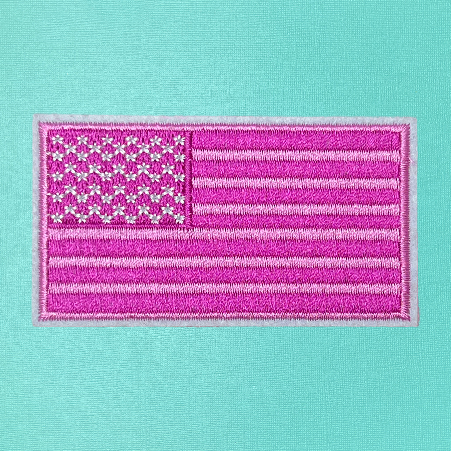 Hot Pink American Flag Iron On Patch