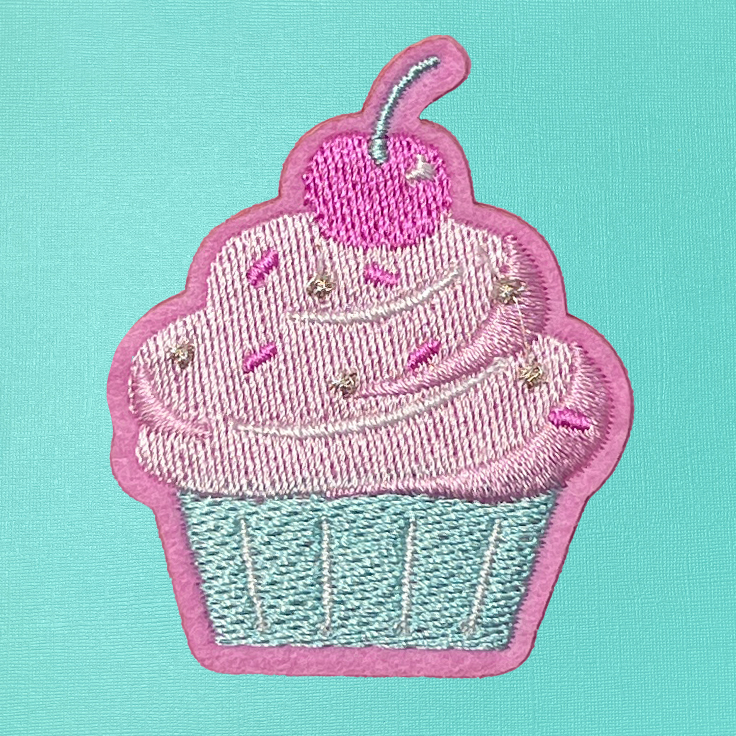 Pink Cupcake Self Ahesive Iron On Patch