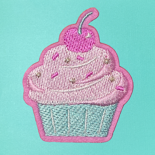 Pink Cupcake Self Ahesive Iron On Patch