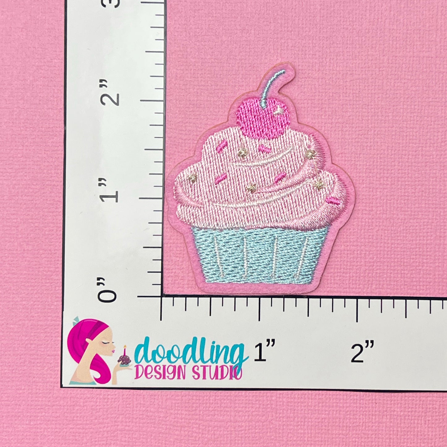 Pink Cupcake Self Ahesive Iron On Patch