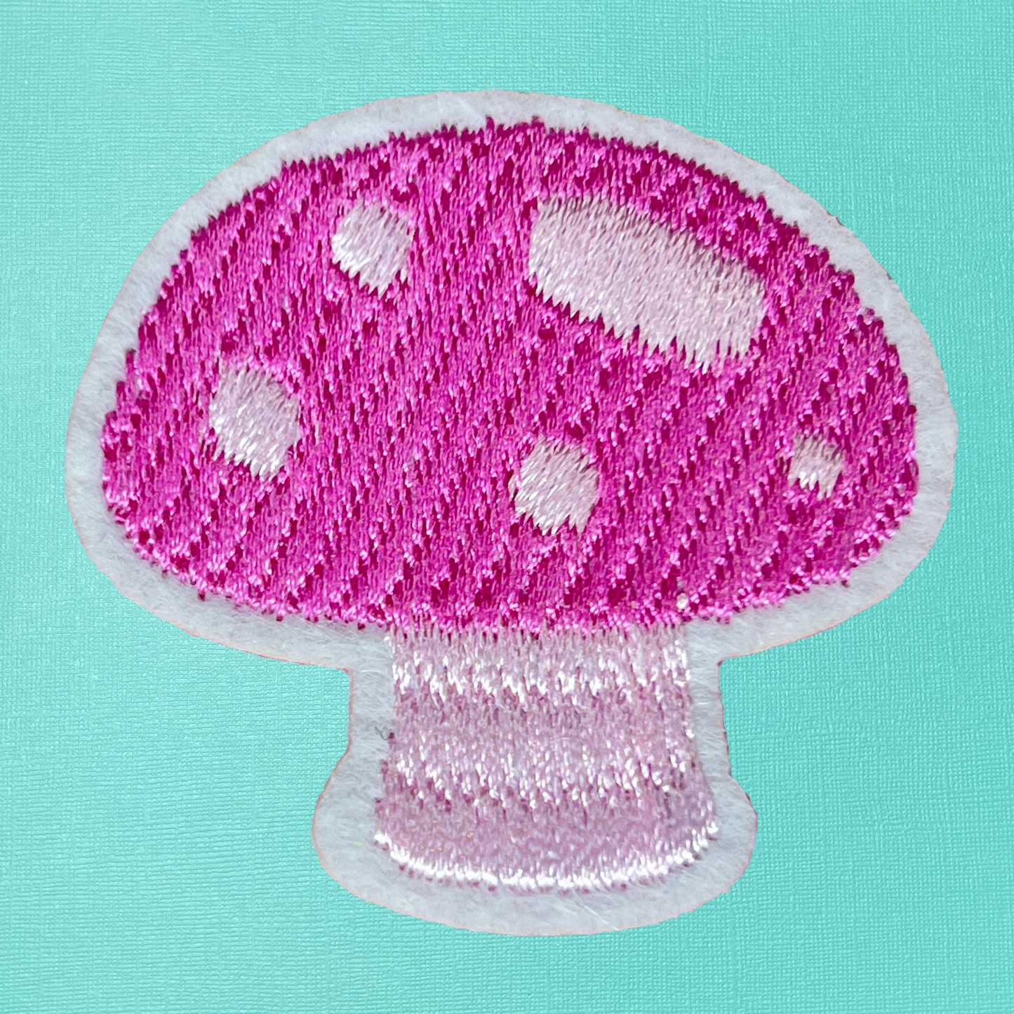 Pink Mushroom Iron On Patch