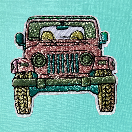 Pink SUV Iron On Patch