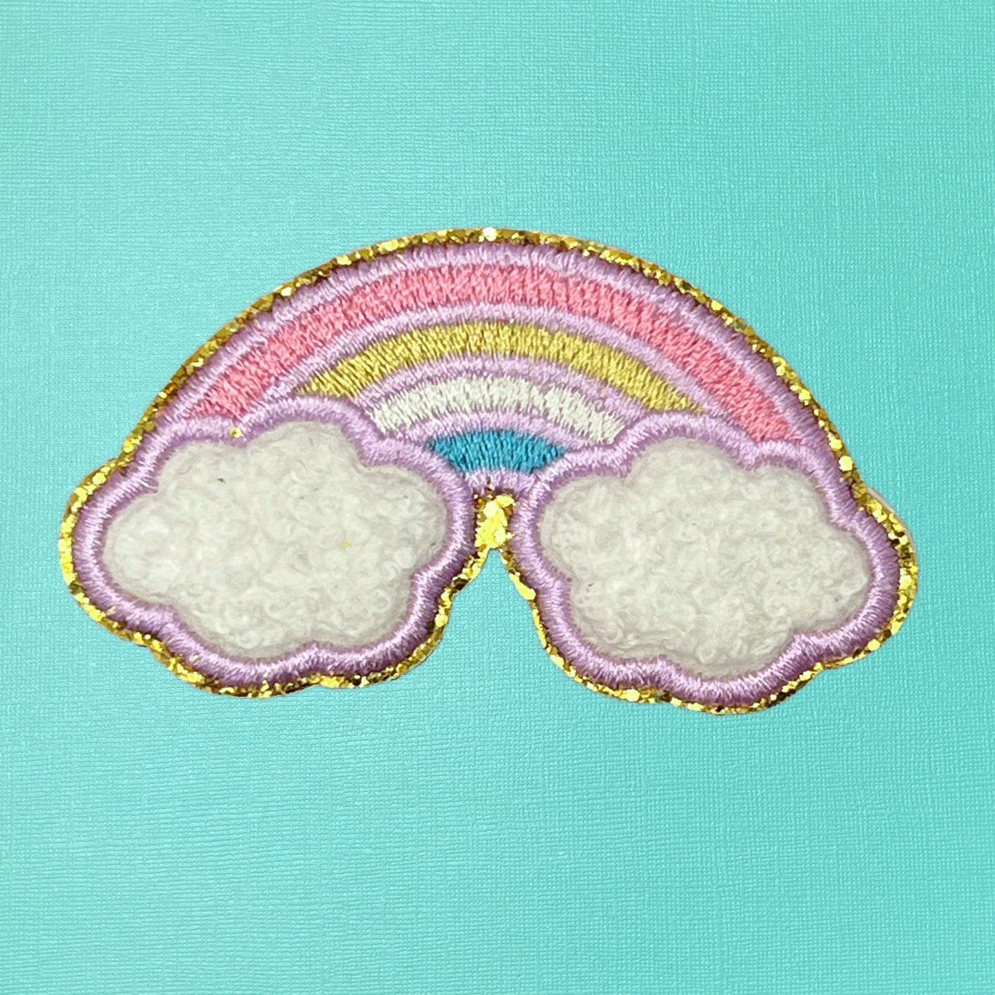 Rainbow Chenille and Embroidered Self-Adhesive Iron-On Patch