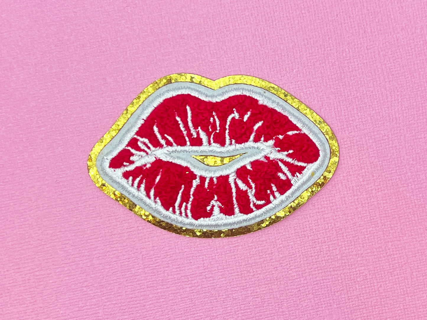 Lips Chenille Iron-On Patch