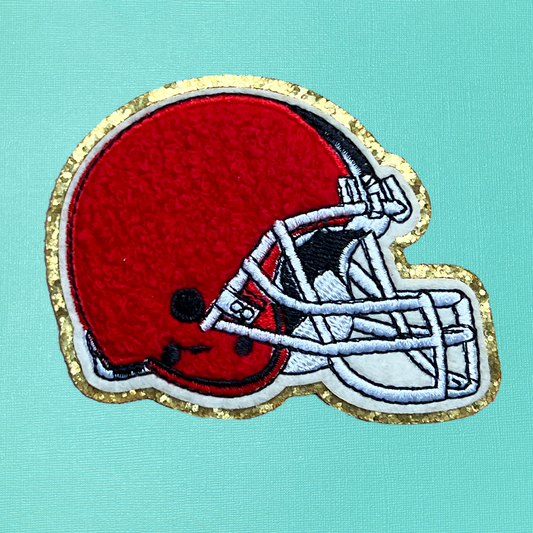 Red Football Helmet Self Adhesive Iron On Patch