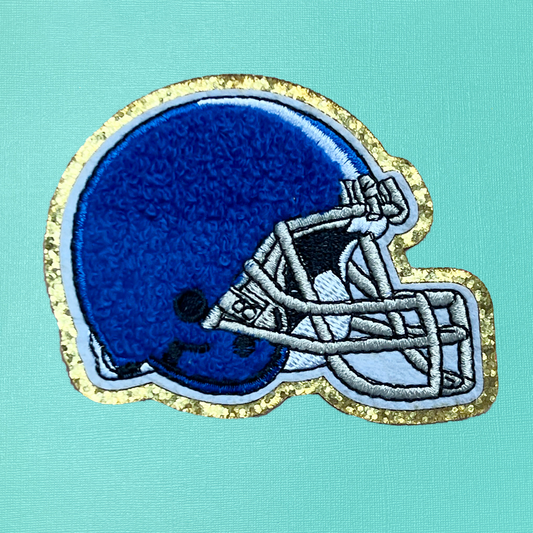 Royal Blue Football Helmet Self Adhesive Iron On Patch