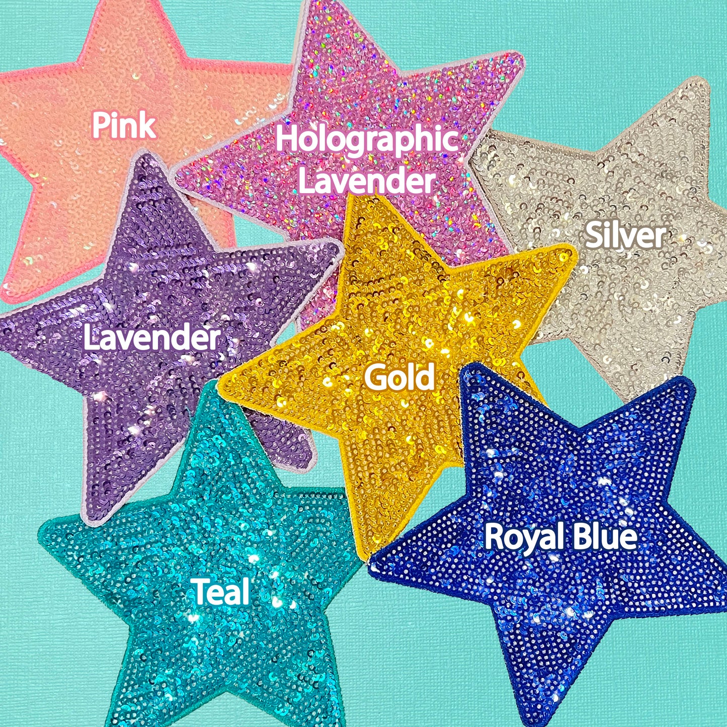 Large Sequin Star Iron On Patch