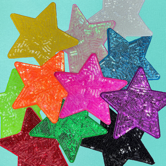 Large Sequin Star Iron On Patch