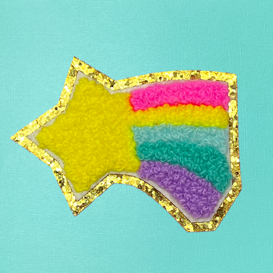 Shooting Star Chenille Iron On Patch