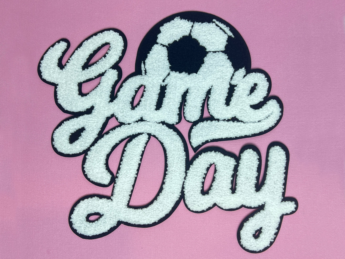 Soccer Game Day Chenille Iron On Patch