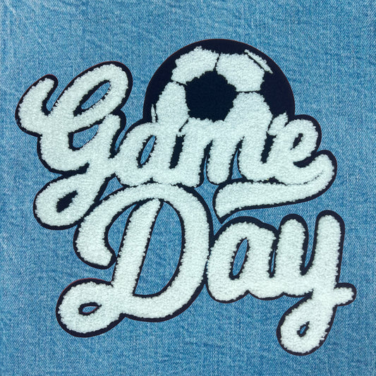 Soccer Game Day Chenille Iron On Patch