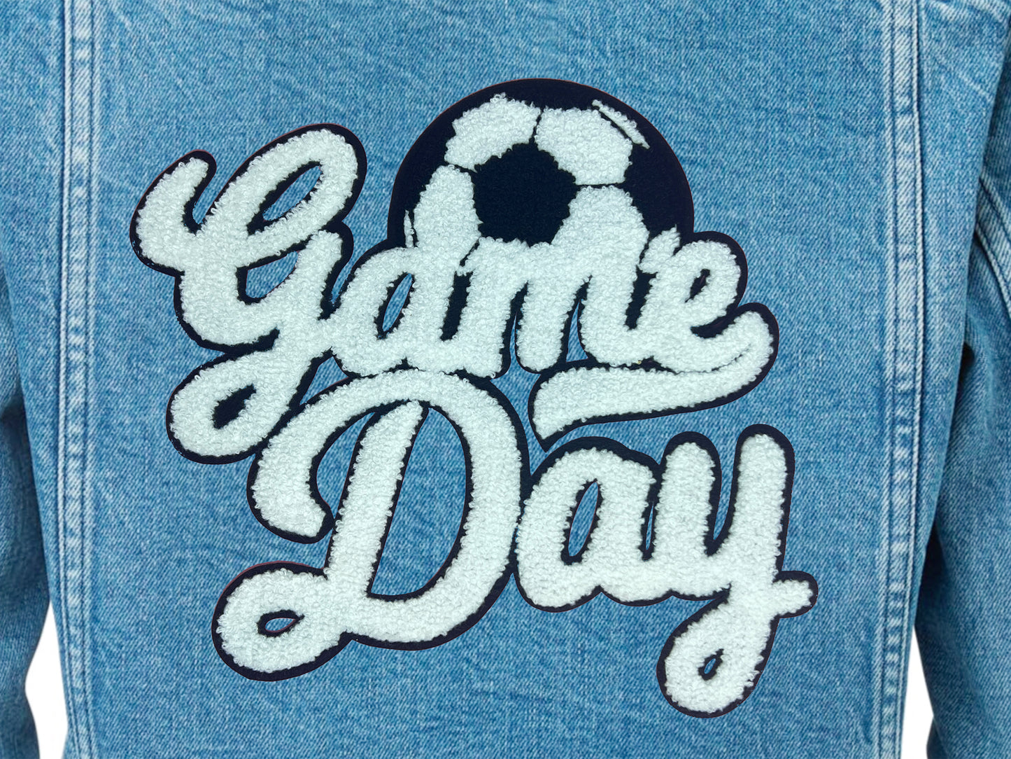 Soccer Game Day Chenille Iron On Patch