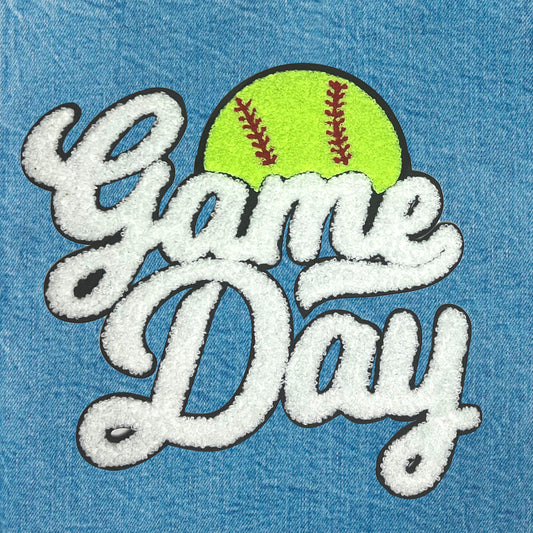 Softball Game Day Chenille Iron On Patch