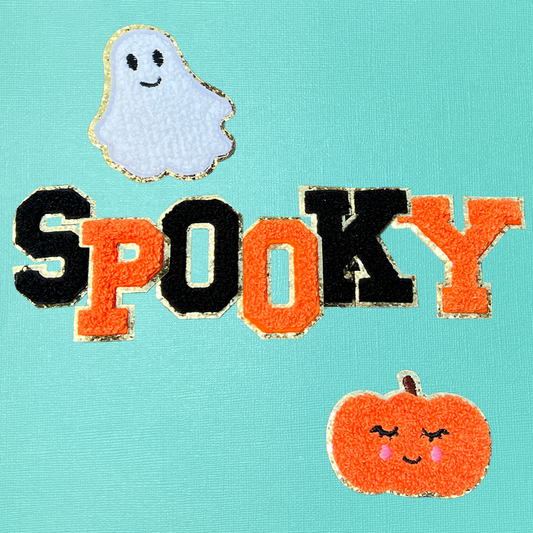 SPOOKY Halloween Chenille Iron-On Patches