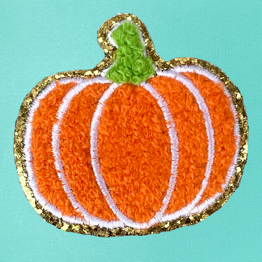 Autumn Pumpkin Chenille Iron-On Patch