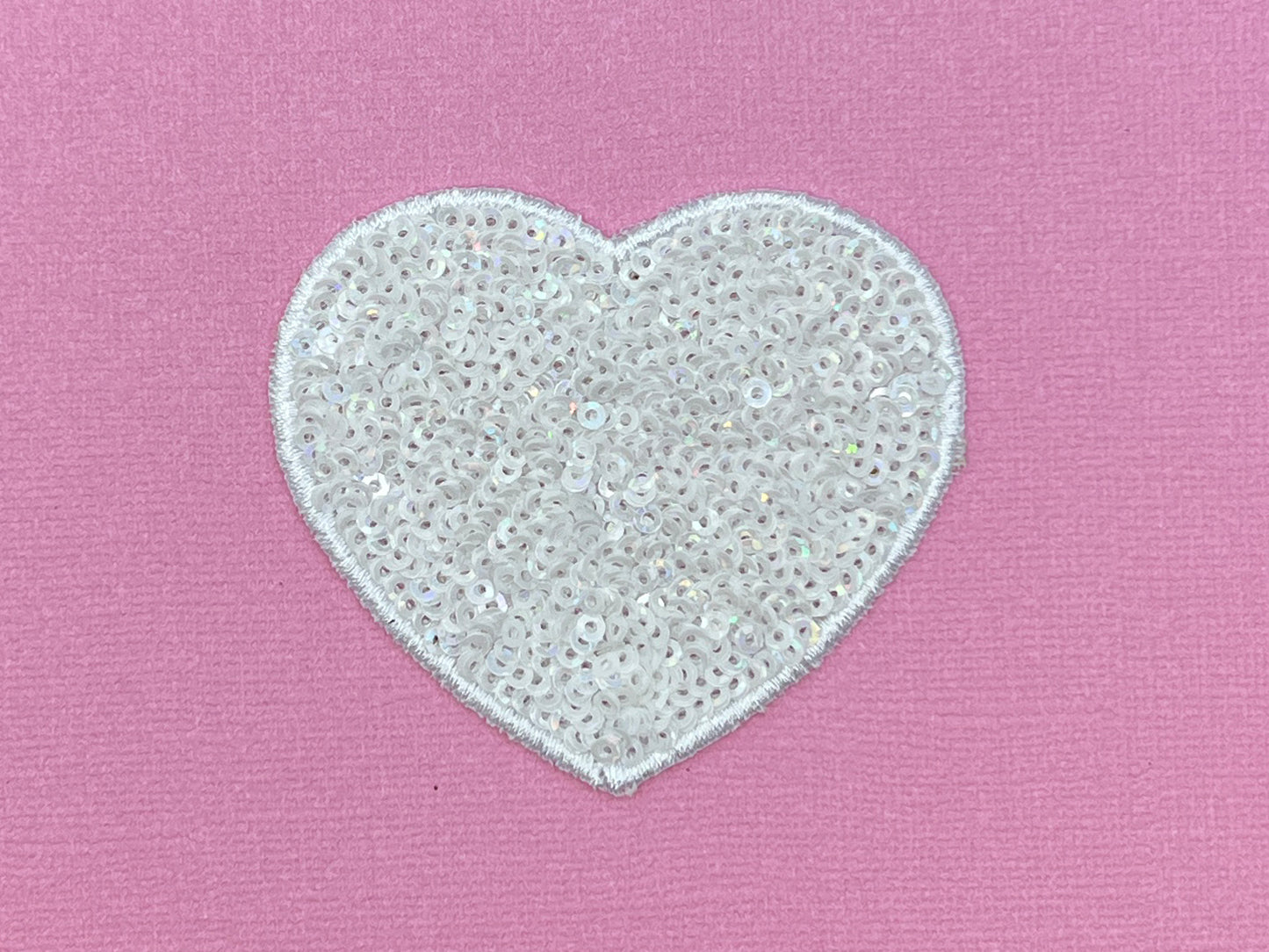 Sequin Heart Iron On Patch